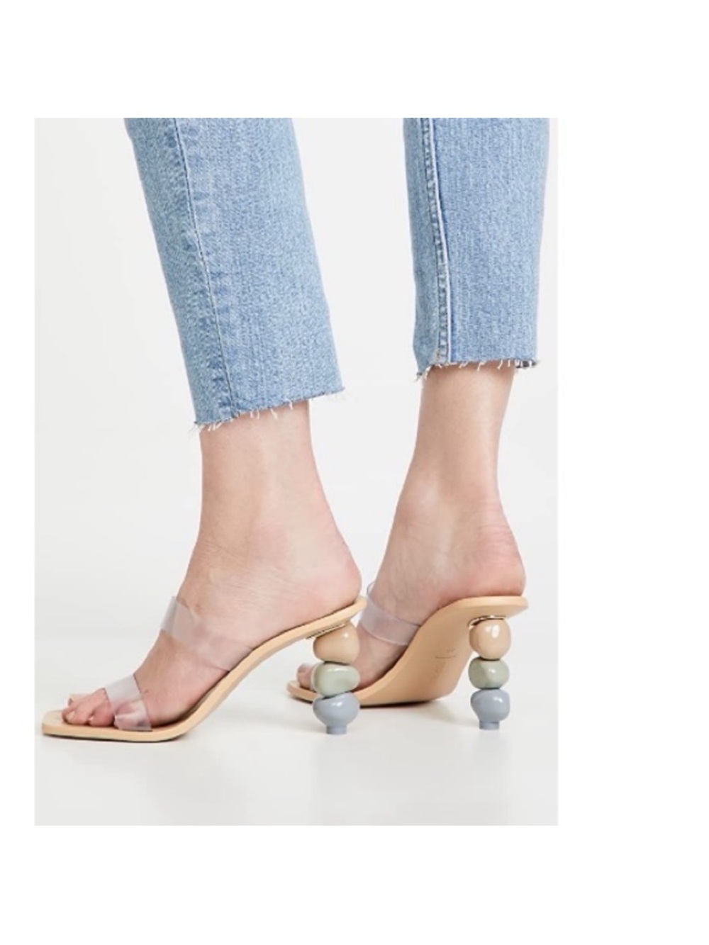 Cult Gaia Meta Stone Nude Heels Pastel Stones